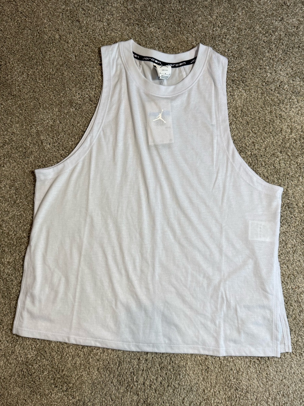 Jordan Dri-FIT women’s Tank Top White Breathable Mesh Crew Neck Size M - Picture 2 of 7